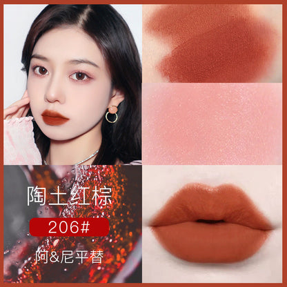 Makeup HOJO powder tube light mist silky lip mud matte matte lip glaze female student affordable lip cheek dual-use lipstick 