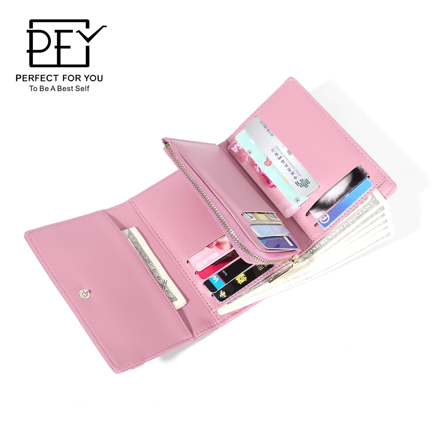 Simple and fashionable small fresh student three-fold niche wallet Japanese and Korean ladies' wallet with multiple card slots short wallet for women 