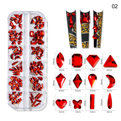 New nail art special-shaped diamond fantasy special-shaped flat bottom nail art diamond glass diamond jewelry nail stickers sequins accessories wholesale