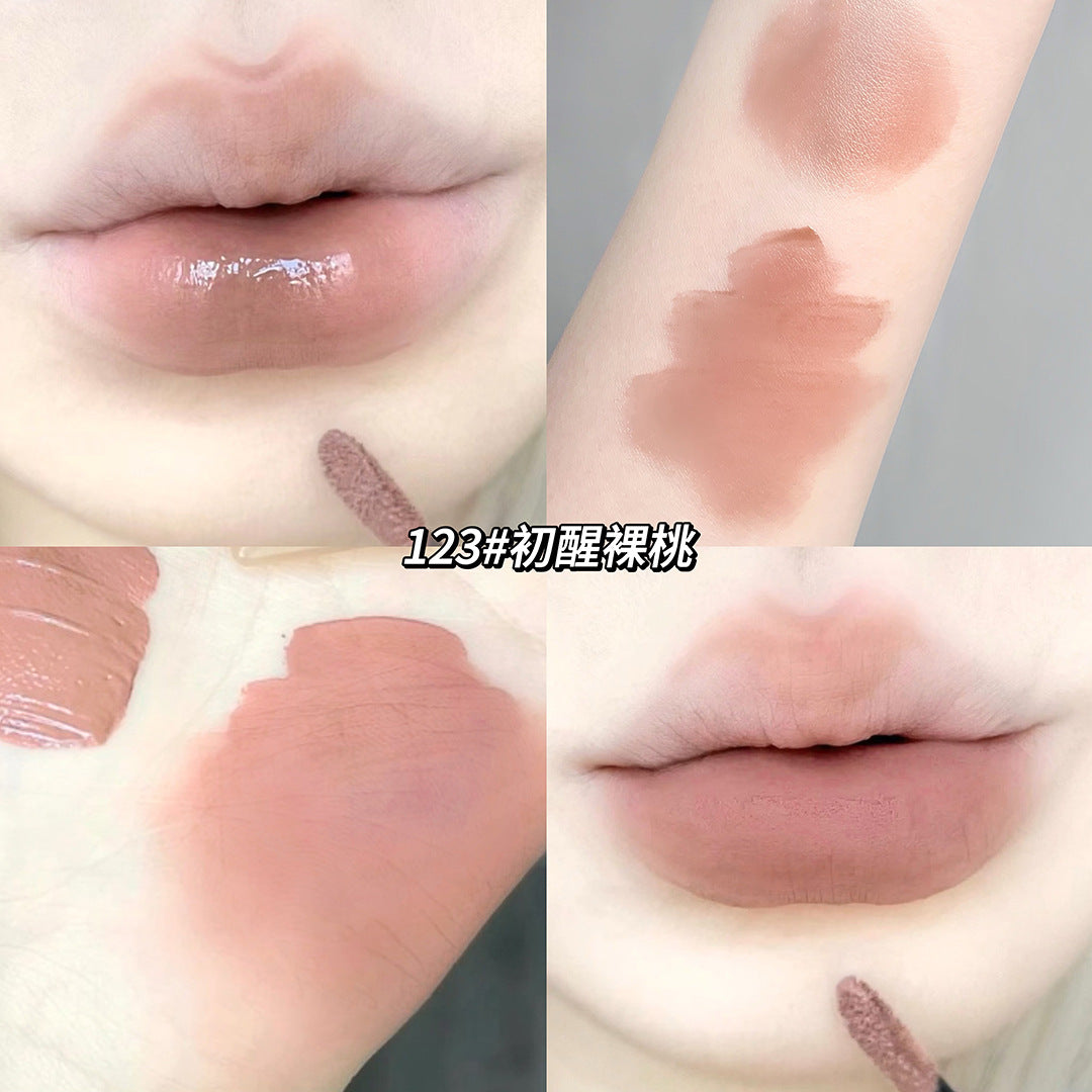 Gege bear clear water mist lip glaze color long-lasting makeup soft matte matte lipstick water light moisturizing non-stick lip gloss