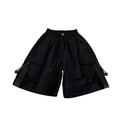 Children's pants boys overalls shorts summer outer wear baby casual shorts little boy loose Japanese style pants