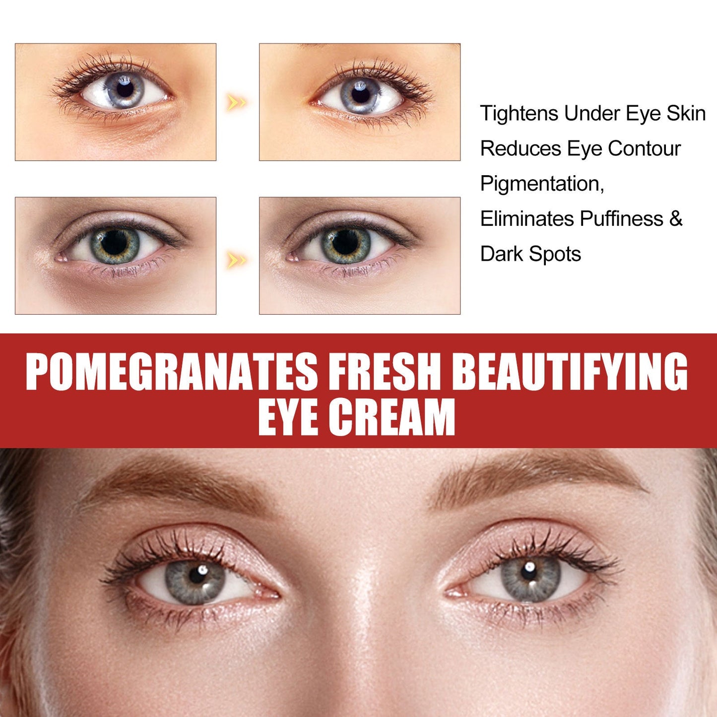 EELHOE Pomegranate Eye Cream Lightens Fine Lines and Crow's Feet Moisturizing Firming Eye Area Skin Care Eye Cream 