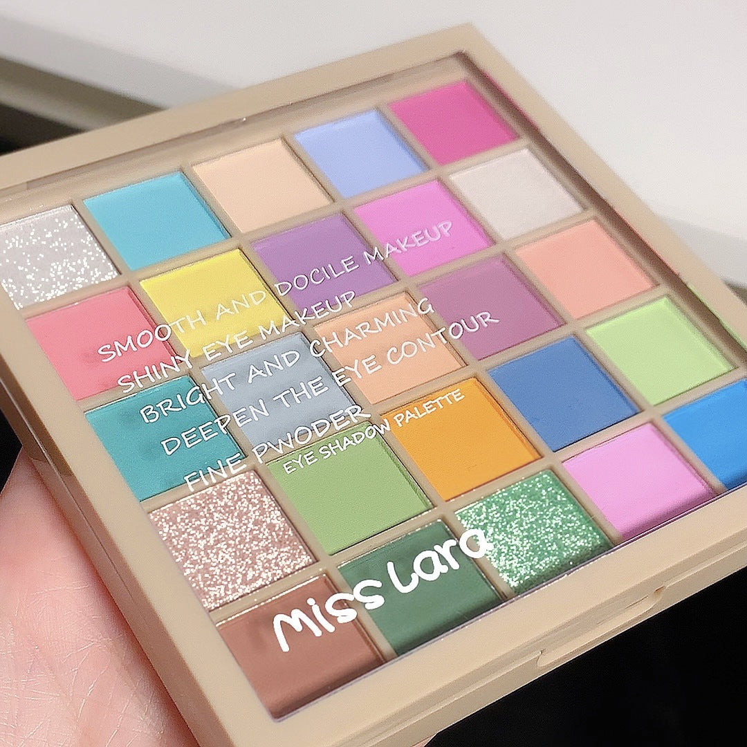 Misslara 25-color eyeshadow palette pearlescent matte macaron candy daily versatile autumn and winter color stage cross-border