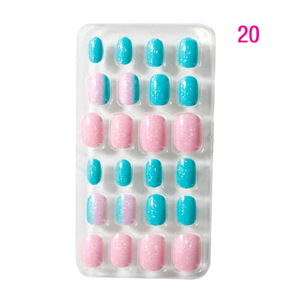 Zhifei nail art 24 pieces bagged wearable wearable nail pieces finished nail art children's nail art finished nail pieces