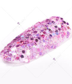 Zhifei nail polish sequins 1g mixed sequins flash hexagonal sequins laser hexagonal glitter powder brilliant fine powder