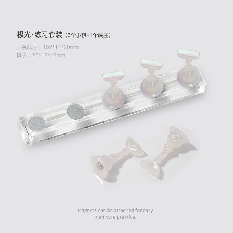 Japanese nail art practice nail plate support nail support base acrylic chess piece base nail art work display practice stand