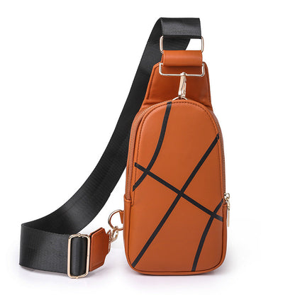 Waist bag women's fashion  leather printing fashion chest bag ladies women's bag niche sports backpack 