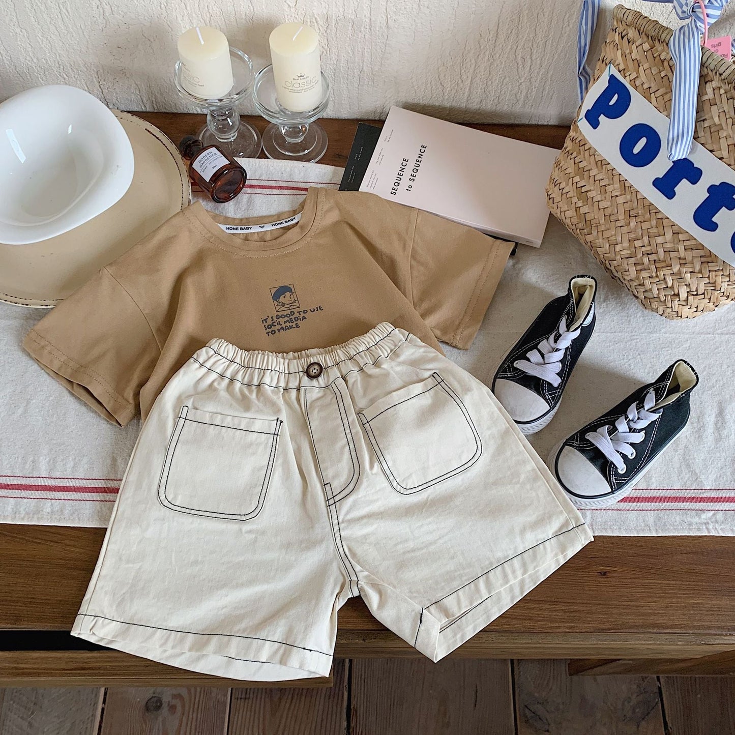 Children's shorts 20234 Bangcheng summer style boys and small children's open-line cotton shorts versatile baby casual pants F0183