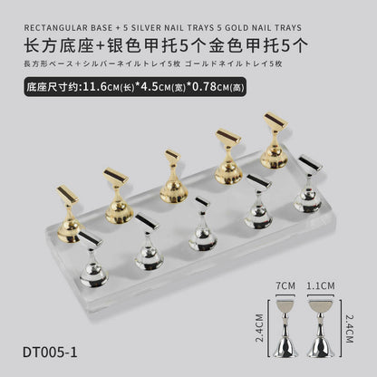 Manual nail tool nail base nail support metal strong magnetic display stand nail practice nail support DIY