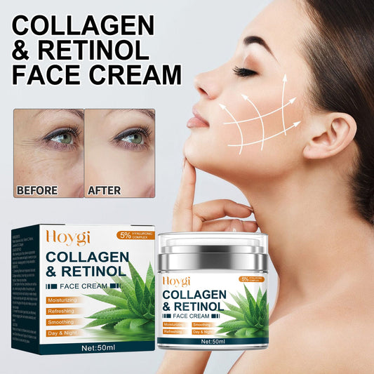 Hoygi Collagen Retinol Facial Moisturizer Lightens Fine Lines, Hydrates, Anti-Wrinkle, Firms Skin 