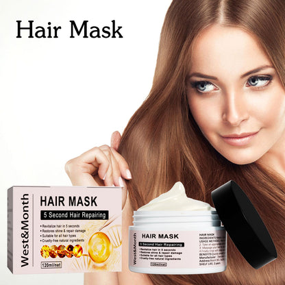 West&amp;Month Keratin Repair Hair Mask ផ្តល់សំណើម ជួសជុល និងជួសជុលសក់ខូច ធ្វើអោយប្រសើរឡើងនូវការថែរក្សាសក់ ព្យាបាលសក់ខូច បែកចុង ស្ងួត បែកចុង។ 