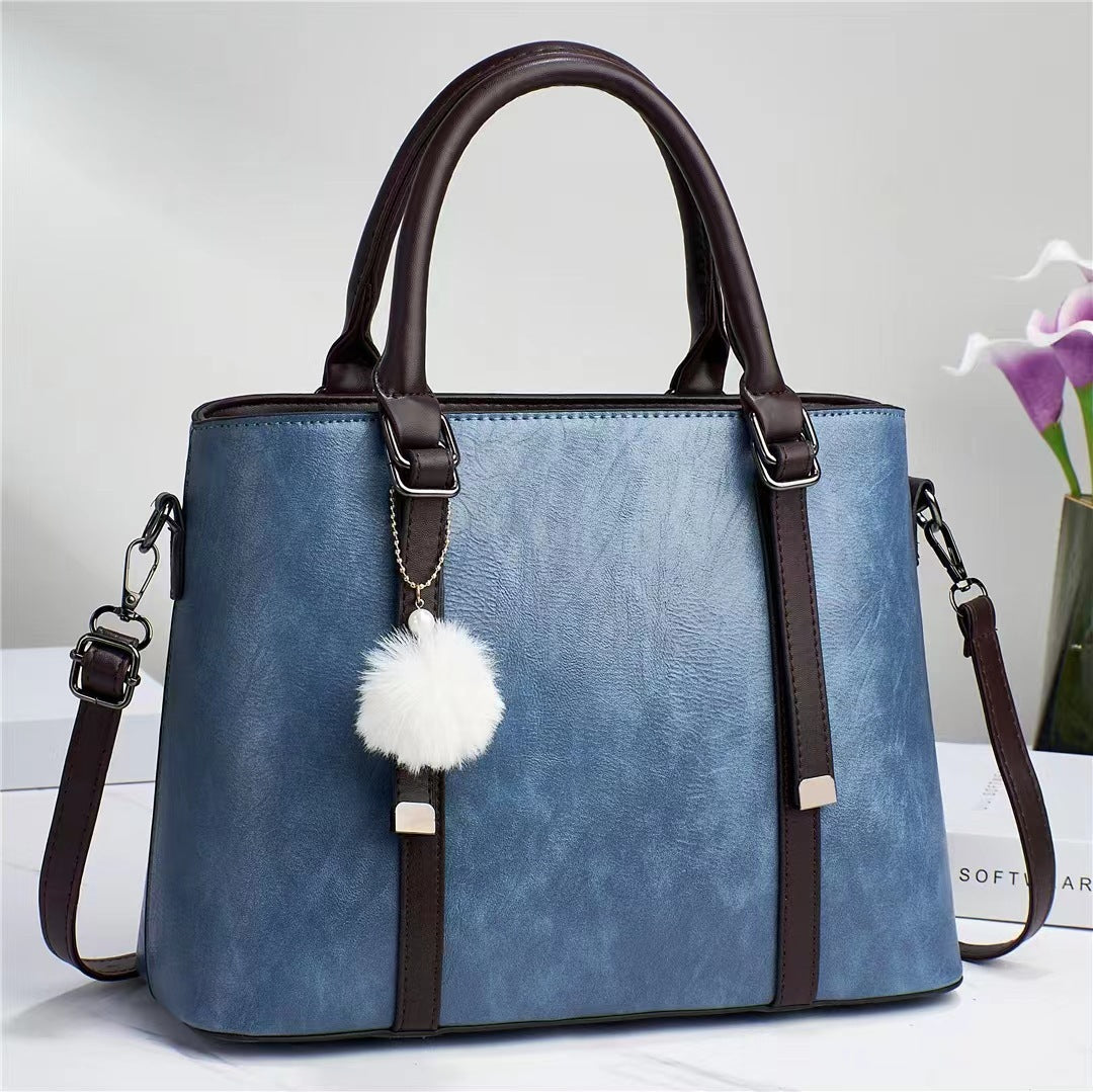 2024 autumn and winter women's bags new European and American retro large-capacity handbags trendy fashion one-shoulder messenger mother's bag 