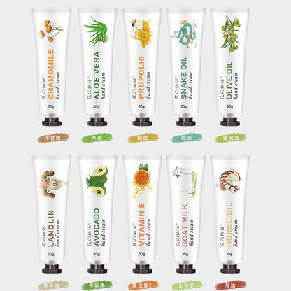 Flower Story Autumn and Winter Moisturizing Avocado Horse Oil Hand Cream 30g Gift Flower Fragrance Hand Cream Wholesale 