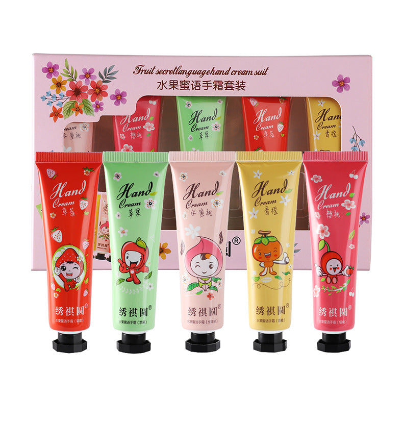 Xiting Sweet Fragrance Hand Cream Set ឈុតសរទរដូវ និងរដូវរងា ផ្តល់សំណើម និងផ្តល់សំណើម ប្រឆាំងនឹងការប្រេះស្ងួត ប្រអប់កាដូលក់ដុំ 