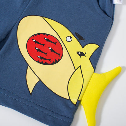 Children's clothing Korean style summer new children's shorts cartoon shark shorts boys summer clothing wholesale one piece drop shipping