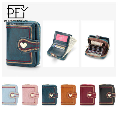 Perfect For You Women's Coin Purse Fashion Short Bi-fold Wallet Simple Ultra-thin Card Holder ins Wallet 