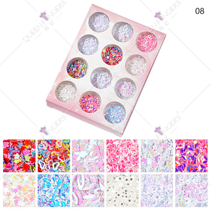 Zhifei nail art sequins net red eye makeup sequins stickers pony soft girl girl eye makeup glitter pearl pieces