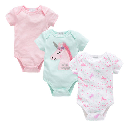 romper baby clothes 3-piece set baby summer European and American bodysuit short-sleeved baby jumpsuit cross-border manufacturer