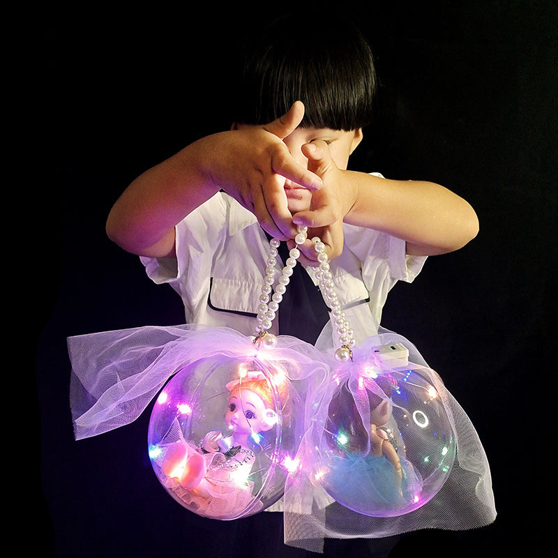 Hot product pearl bracelet luminous transparent ball ball portable flash doll princess exquisite girl dress up toy