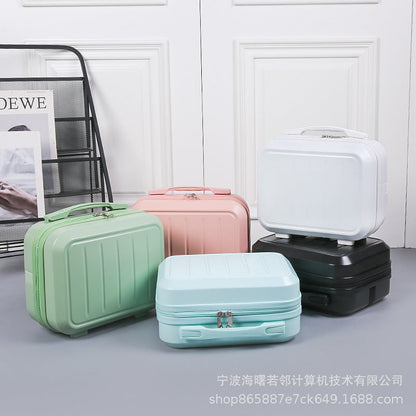 14 inch cosmetic case carry-on luggage cute portable small mini cabin case can hang female storage bag travel case 