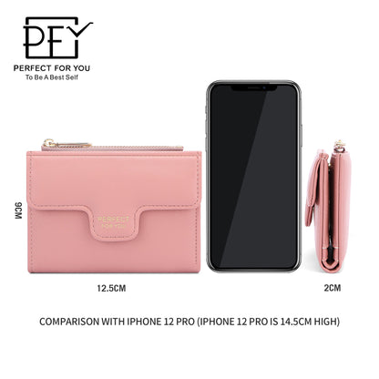 perfect for you short bifold side-pull wallet for women with multiple card slots multi-function fashionable coin card holder 