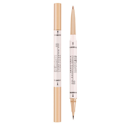 Double-headed crystal color eyebrow pen natural long-lasting waterproof and sweat-proof eyeliner pen student novice affordable eyeliner pen