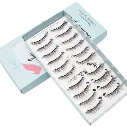 False Eyelash Sticker Fairy រោមភ្នែកបែបធម្មជាតិ 10 គូក្នុងមួយប្រអប់​ ស្រាលស្រួលពាក់