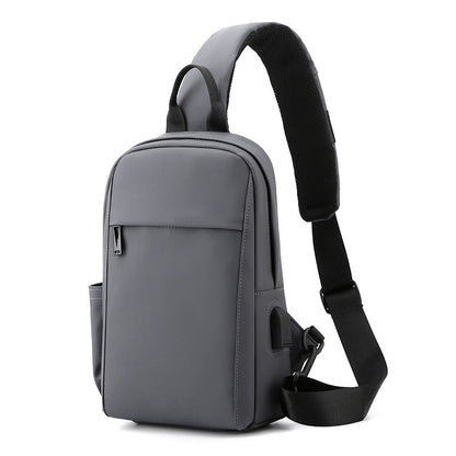 Cross-border new men's messenger bag simple temperament commuter shoulder bag usb light business sports leisure chest bag 