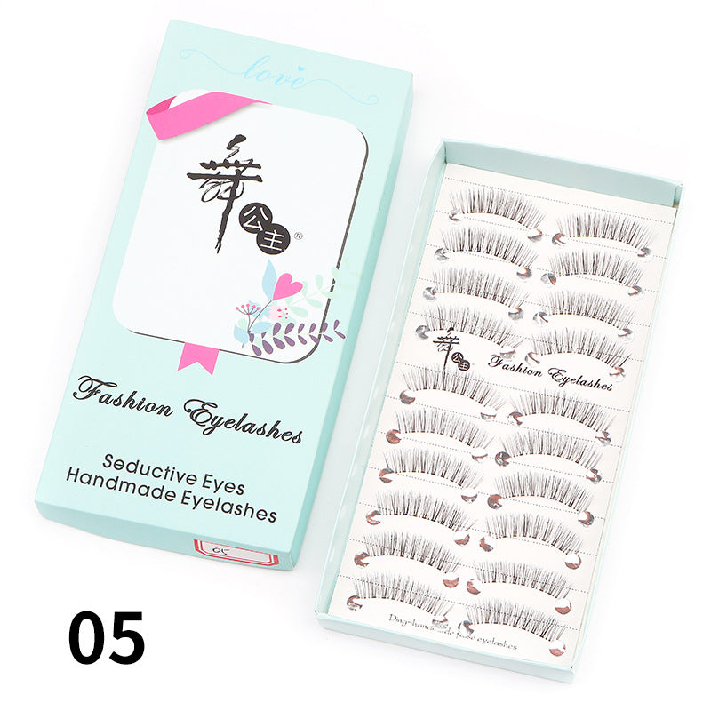 Dancing Princess False Eyelashes Factory Cross-border Supply Sharpened Eyelashes Women 10 Pairs Natural Style One-piece Eyelashes