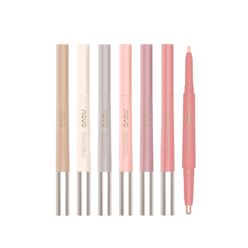 NOVO Star Eyes Smart Double-Head Eye Silkworm Pen Easy for Beginners to Color Pearlescent Fine Flash Highlight Shadow Waterproof Eyeshadow Pen