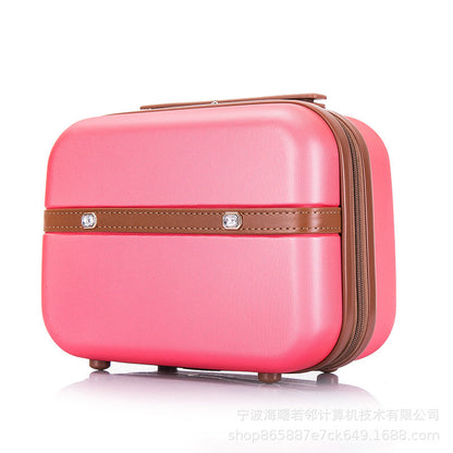 14 inch toiletry bag cosmetic case suitcase Korean retro small travel case female mini lightweight suitcase 