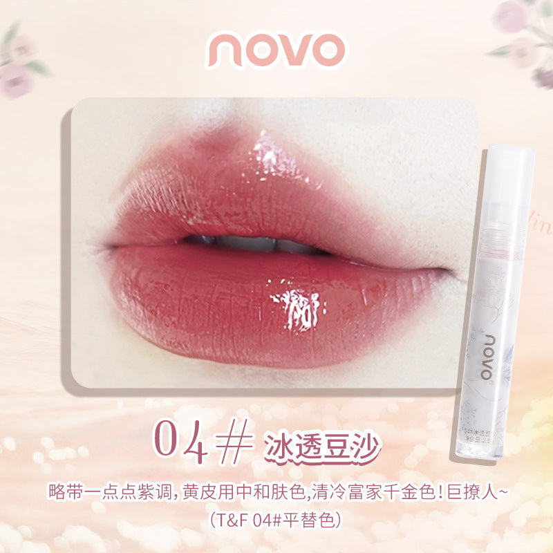 NOVO Honey Water Mirror Lip Glaze Affordable Niche Moisturizing Lip Gloss Wholesale Lip Dye Liquid Student Domestic Makeup 