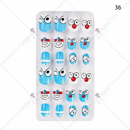 Zhifei nail art 24 pieces bagged wearable wearable nail pieces finished nail art children's nail art finished nail pieces