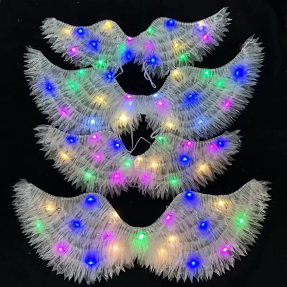 LED light source luminous feather wings angel wings adult children fairy performance props princess flower girl dress up