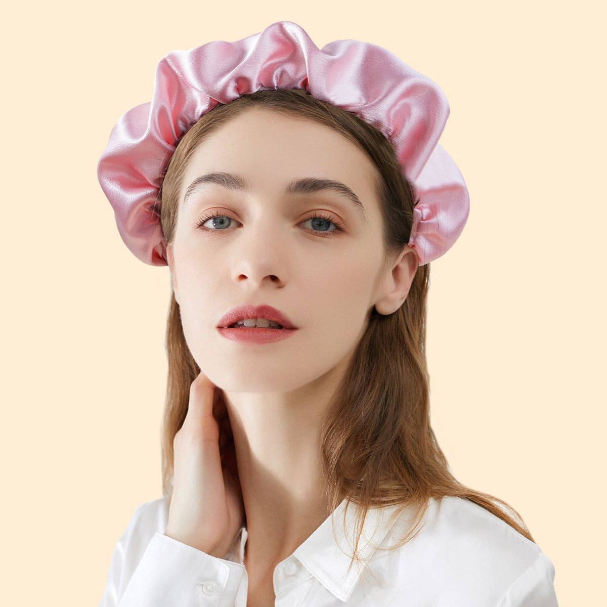 European and American new style headband for women Korean style pleated head buckle face wash hairpin imitation silk satin pleated headband hair cave for women