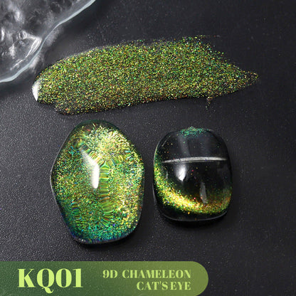 Cross-border 2023 new 9D chameleon cat's eye gel broken diamond dynamic galaxy starry sky crystal laser cat's eye nail polish gel