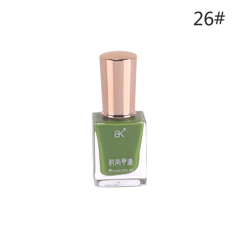 bk summer new style net red 36 colors fashion oily nail polish can not be peeled off without baking long-lasting not easy to fall off white wholesale