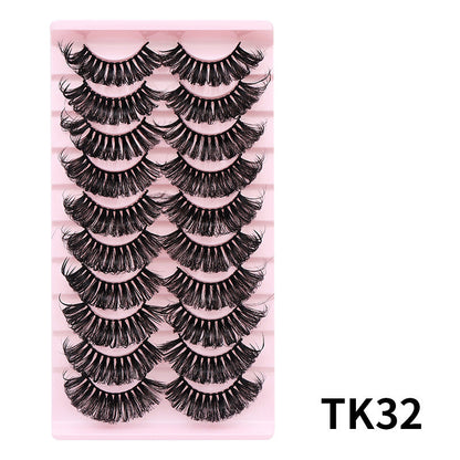 DINGSEN false eyelashes factory cross-border stable supply 10 pairs of DD holiday eyelashes Russian curling set