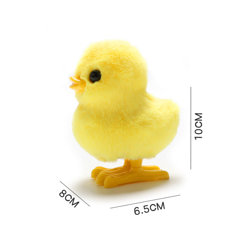 Children's winding spring jumping plush chicken simulation pet stall hot sale Douyin same style nostalgic toys wholesale