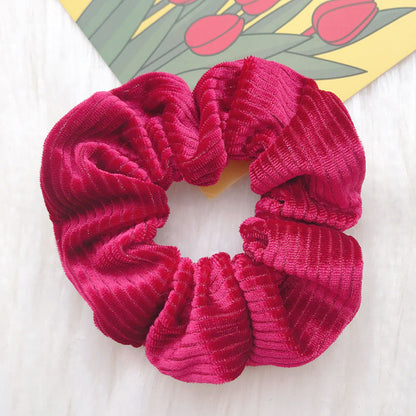 New cross-border Christmas pig intestine hairband headband for women European and American head flower knitted plaid Christmas small intestine hairband for women