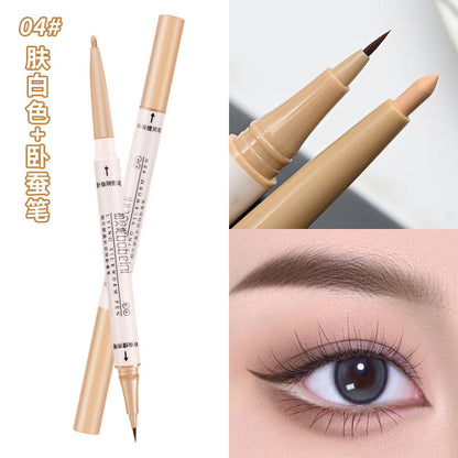 Double-headed crystal color eyebrow pen natural long-lasting waterproof and sweat-proof eyeliner pen student novice affordable eyeliner pen