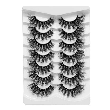 Dingsen false eyelashes factory cross-border stable supply 7 pairs of false eyelashes DSD series short fried hair