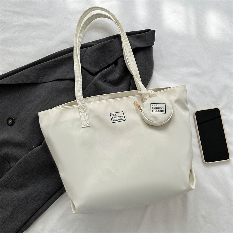 2024 new style trend large capacity fashion casual solid color stylish small hanging bag Oxford cloth commuter tote shoulder bag 