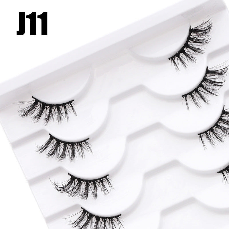 DINGSEN false eyelashes factory wholesale cross-border three-dimensional curled eyelashes multi-layer thick half eyelashes half