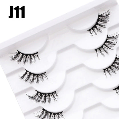 DINGSEN false eyelashes factory wholesale cross-border three-dimensional curled eyelashes multi-layer thick half eyelashes half