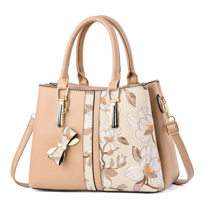 Personalized printed middle-aged mother bag large capacity handbag 2024 new fashion shoulder bag