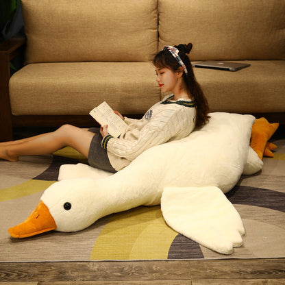 Internet celebrity big white goose doll plush toy baby prone sleeping long pillow comfort doll gift exhaust pillow