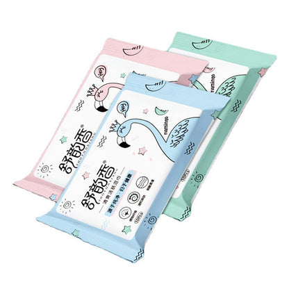 Shuyunxiang 10 small packs of wet wipes for babies disposable portable cleaning paper non-woven hand and mouth wet wipes wholesale