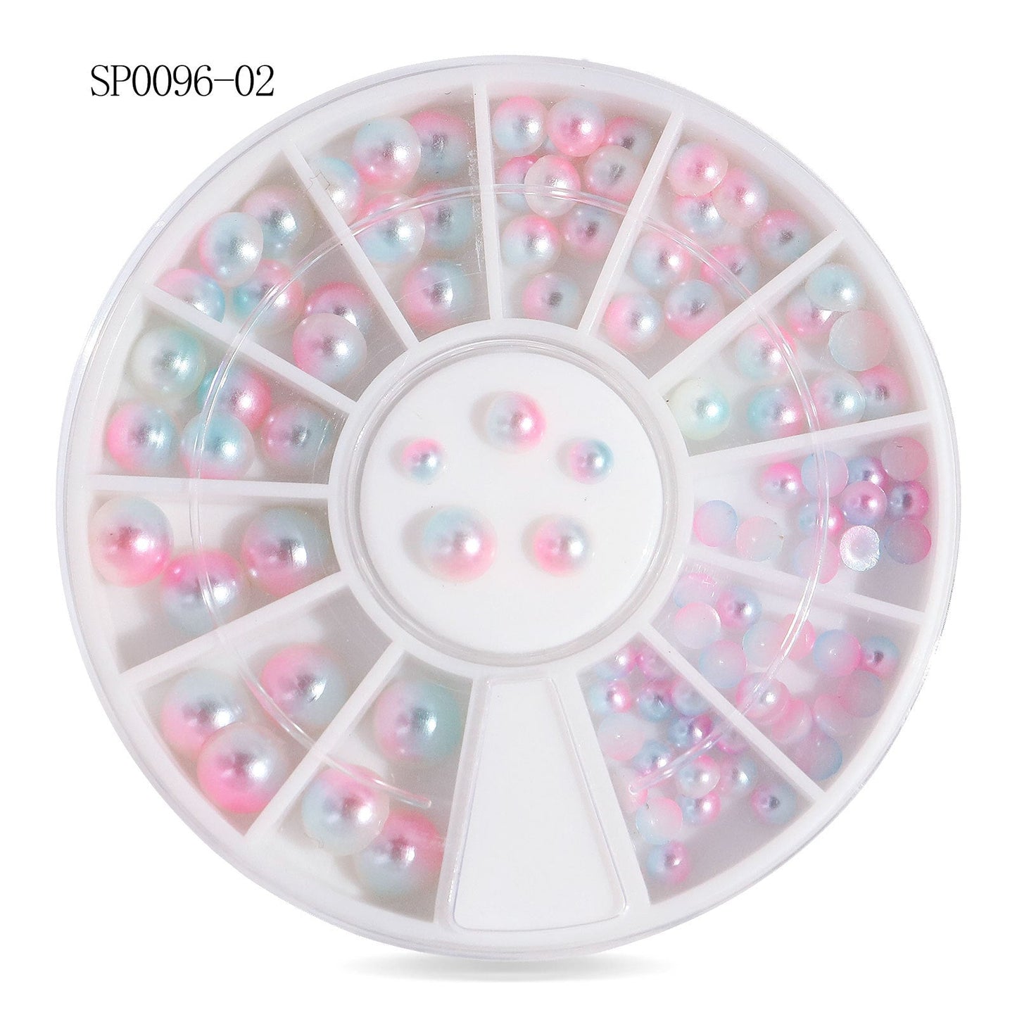 Cross-border nail art accessories nail flat bottom fantasy alloy diamond special-shaped white AB rhinestone accessories 12 grid turntable wholesale