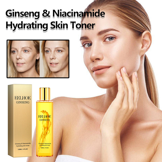 EELHOE Ginseng Toner reduces fine lines, moisturizes and radiates, is non-greasy, easily absorbed, and improves skin elasticity 